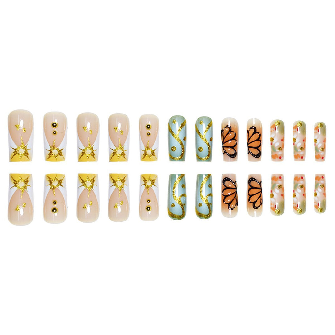 Artistic Butterfly-Themed Press-On Nail Set Kalsten