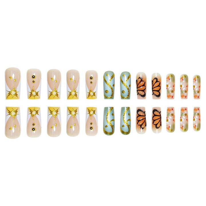 Artistic Butterfly-Themed Press-On Nail Set Kalsten