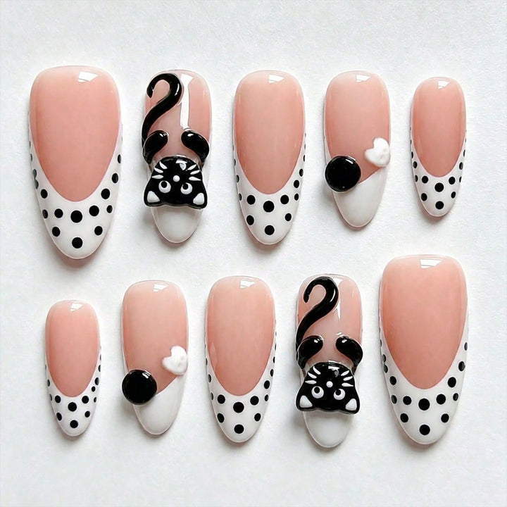 Artistic Themed Cat Design Press-On Nails kalsten
