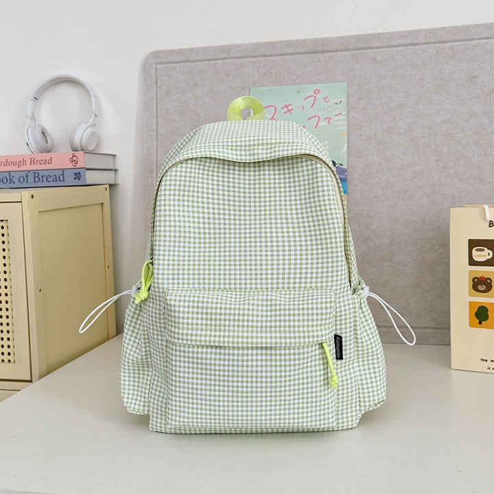Gingham Check Pattern Backpack