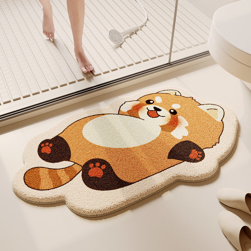 Cartoon Dog-Themed Plush Bath Mat