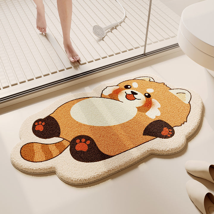 Cartoon Dog-Themed Plush Bath Mat