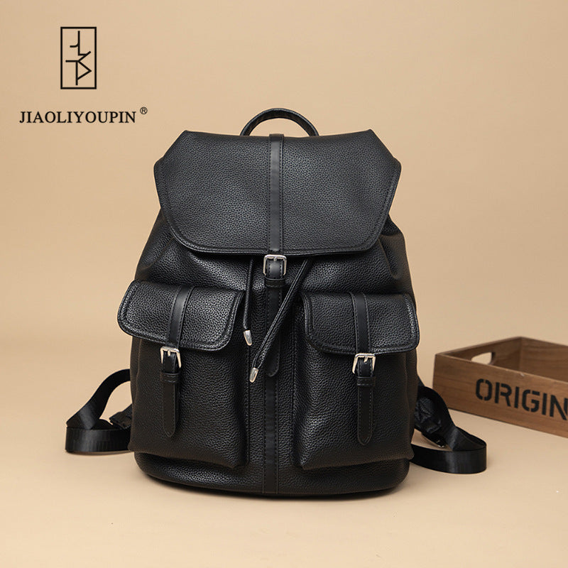 Premium Leather Laptop Backpack
