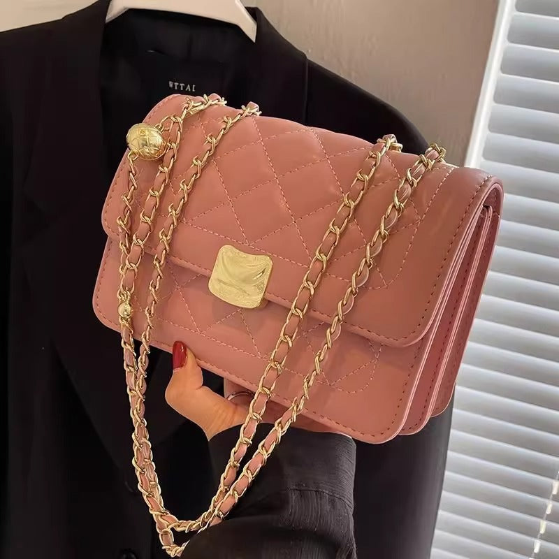 Quilted Chain-Detail Crossbody Handbag Kalsten