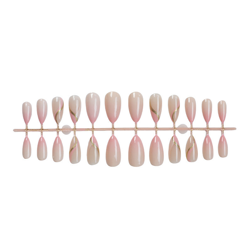High-Quality Press-On Nails with Elegant Gold Accent Designs Kalsten