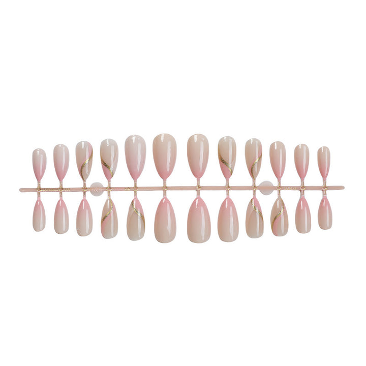 High-Quality Press-On Nails with Elegant Gold Accent Designs Kalsten