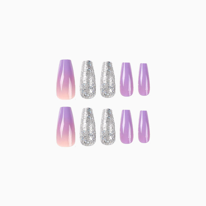 Artistic Nail Extensions with Glitter Design Kalsten