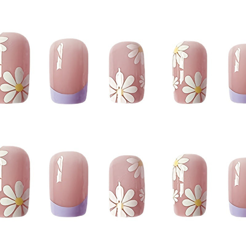 Artistic Floral Acrylic Nail Extensions Kalsten