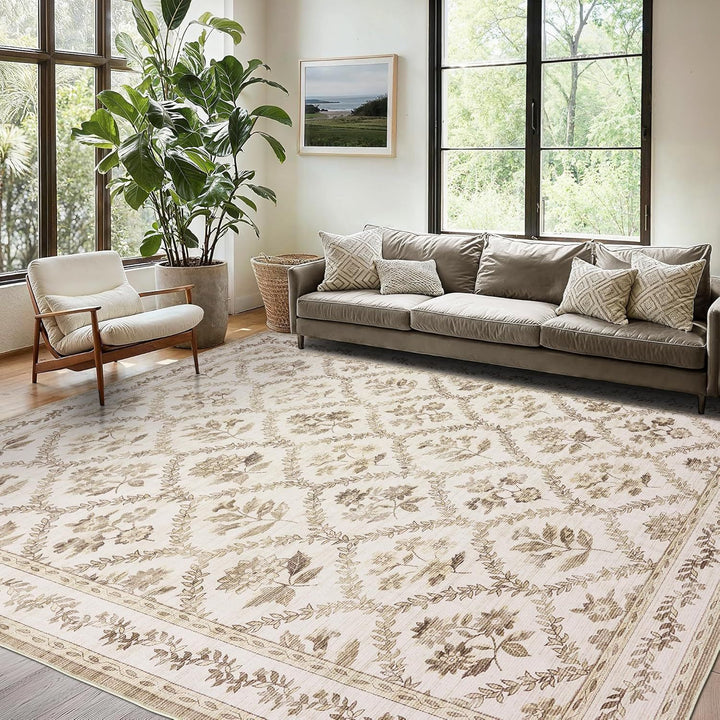 Vintage Floral Pattern Area Rug Kalsten