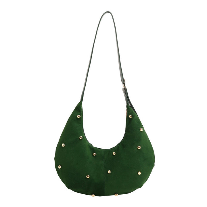 WoTextured Suede Hobo Bag with Decorative Studs Kalsten