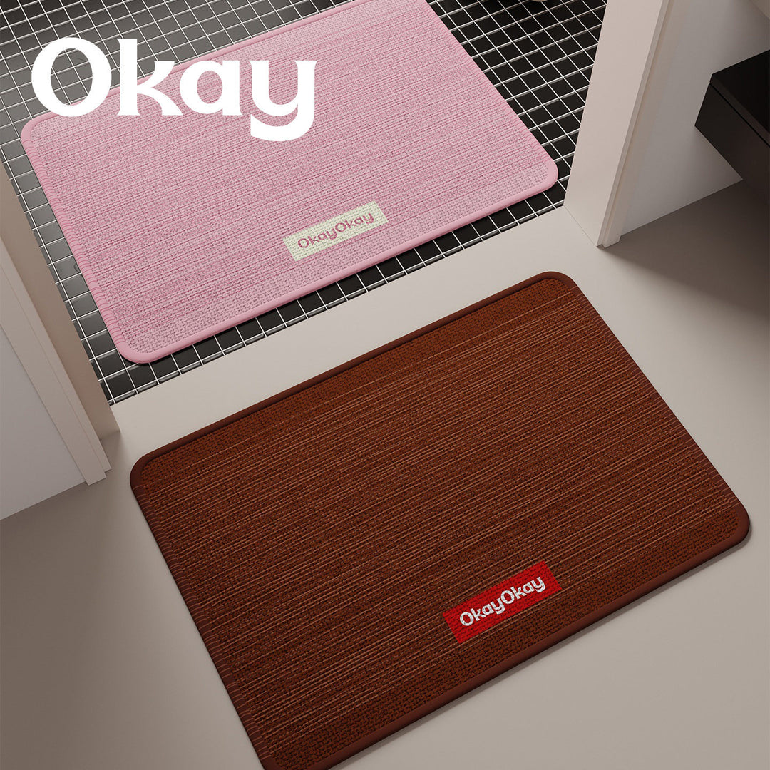 Low-Profile Ribbed Microfiber Entrance Doormat with Non-Slip Backing