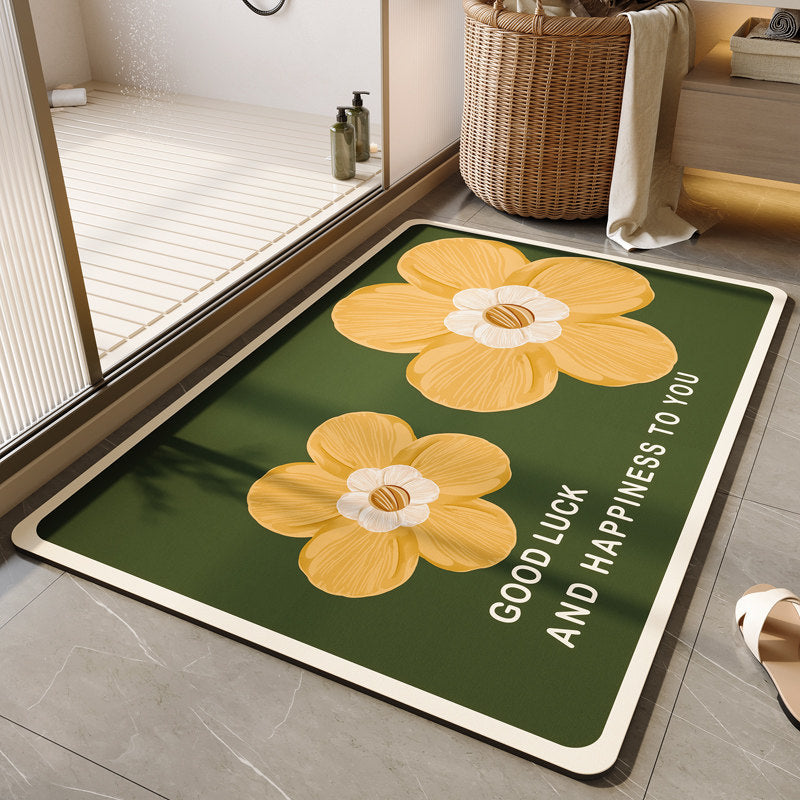 Decorative Floral Bath Mat Kalsten