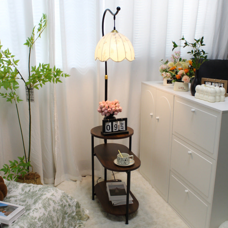 Artistic Floor Lamp with Integrated Side Table