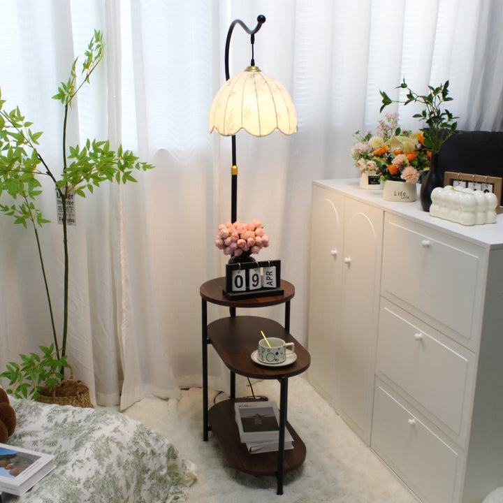 Artistic Floor Lamp with Integrated Side Table