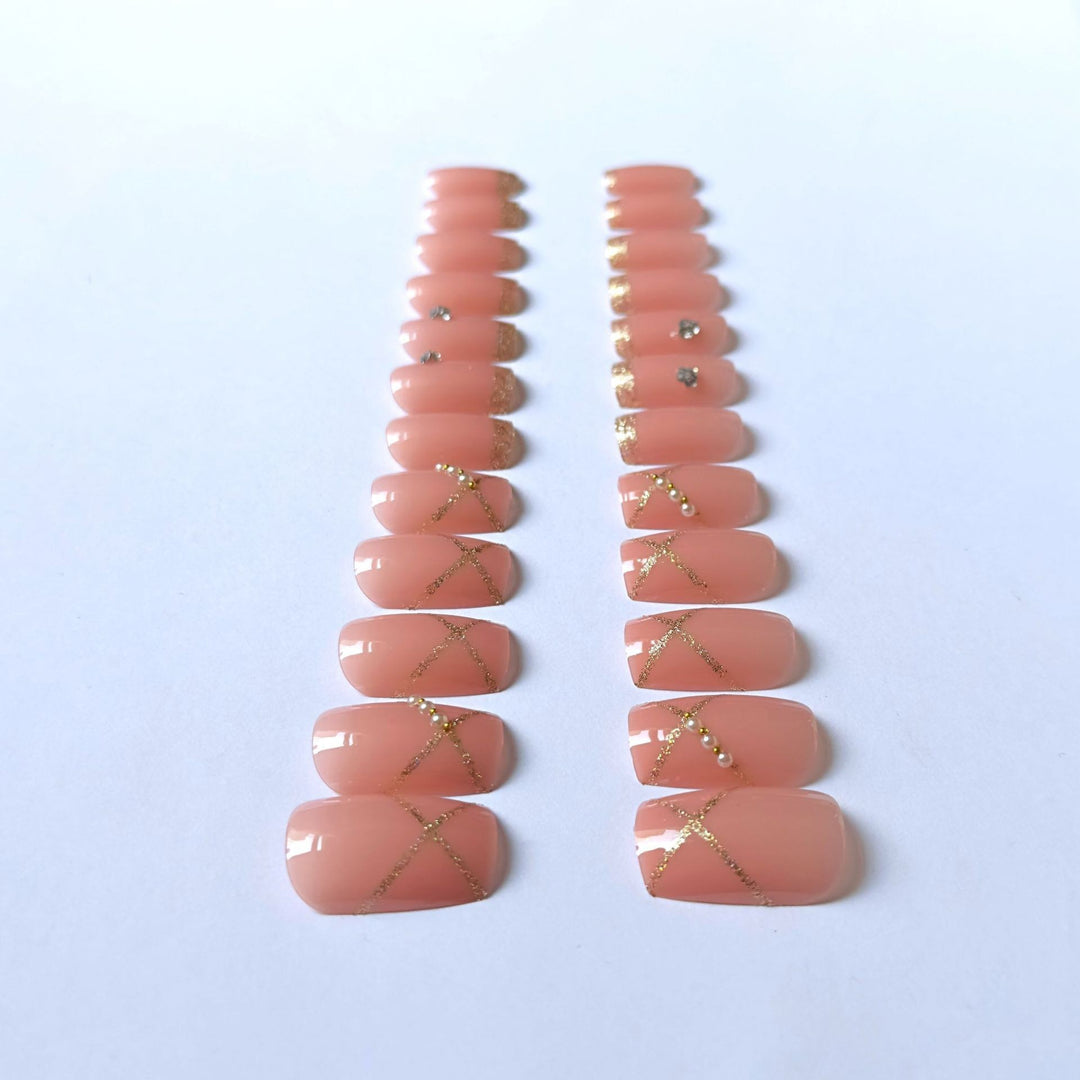 Elegant Rhinestone Decorated Nail Art
