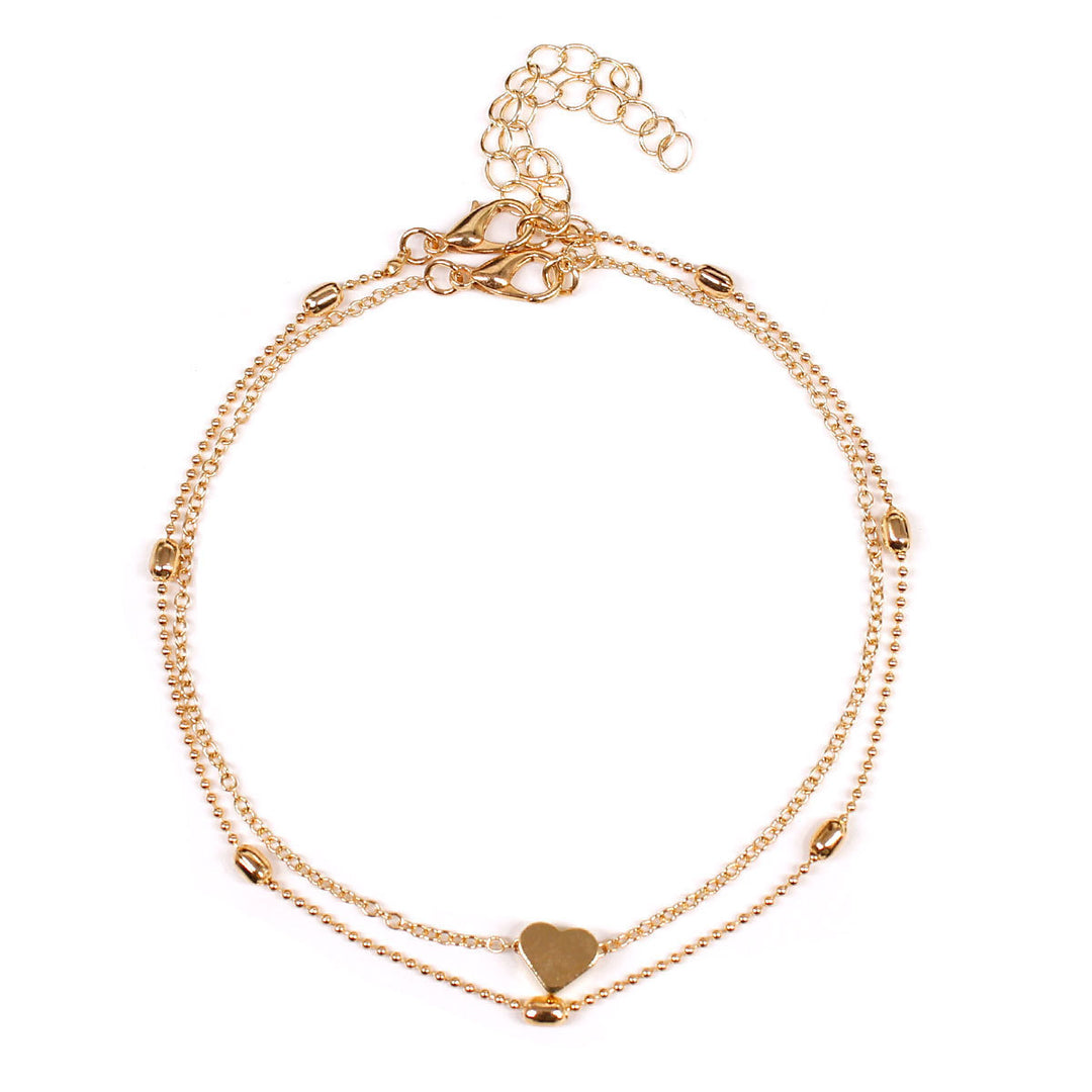 Double Layered Heart Charm Necklace Kalsten