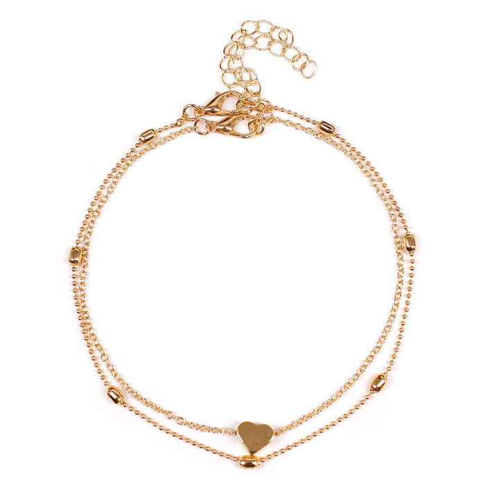 Double Layered Heart Charm Necklace Kalsten