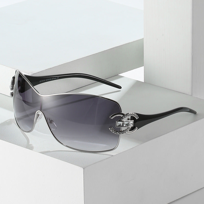 Fashionable Oversized Shield Sunglasses Kalsten