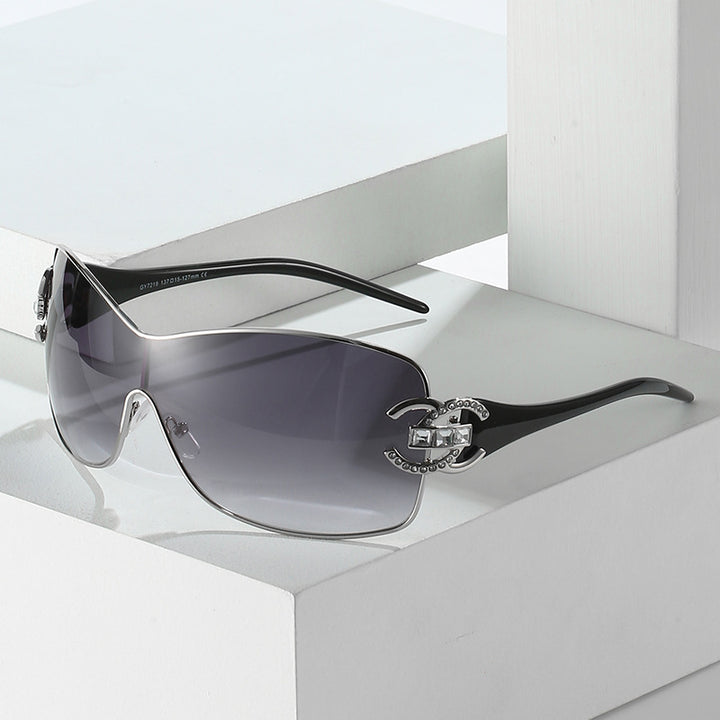 Fashionable Oversized Shield Sunglasses Kalsten