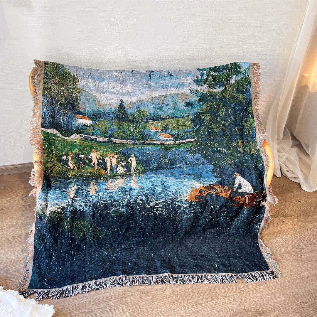 Artistic Handwoven Throw Blanket