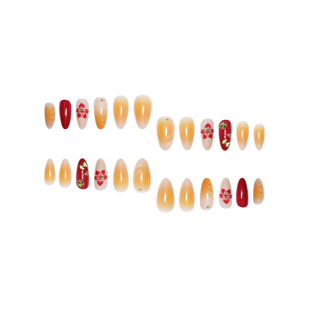 Decorative Floral Press-On Nail Art Set Kalsten