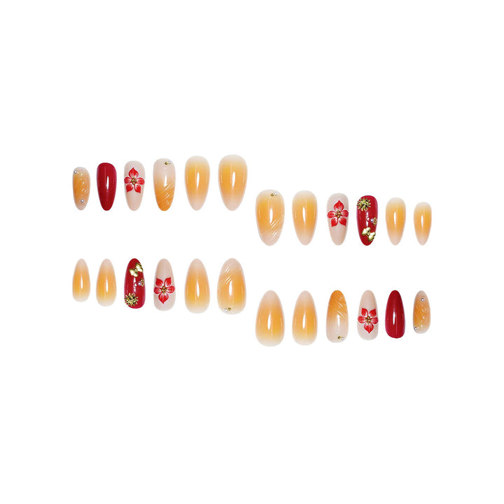 Decorative Floral Press-On Nail Art Set Kalsten