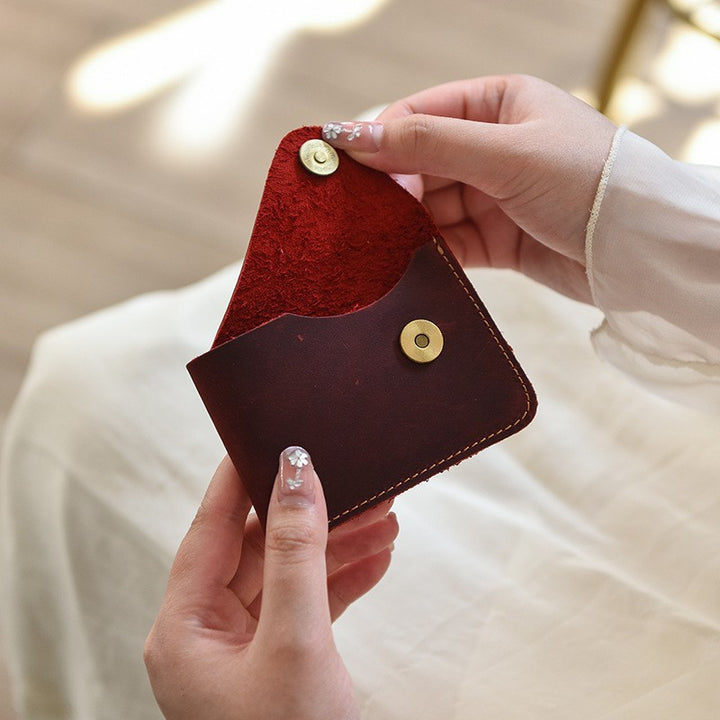 Premium Leather Buttoned Cardholder Kalsten