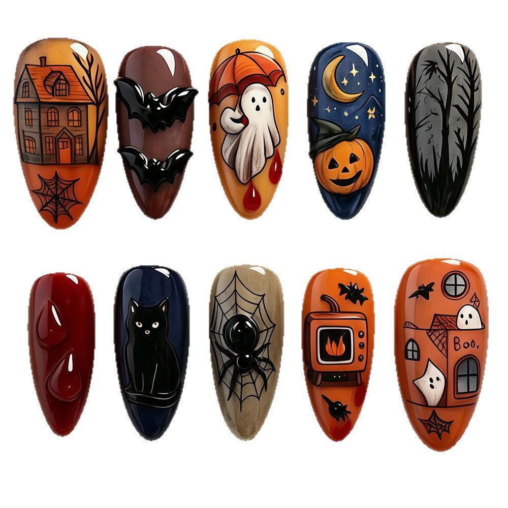 Halloween-Themed Nail Art Design Kalsten