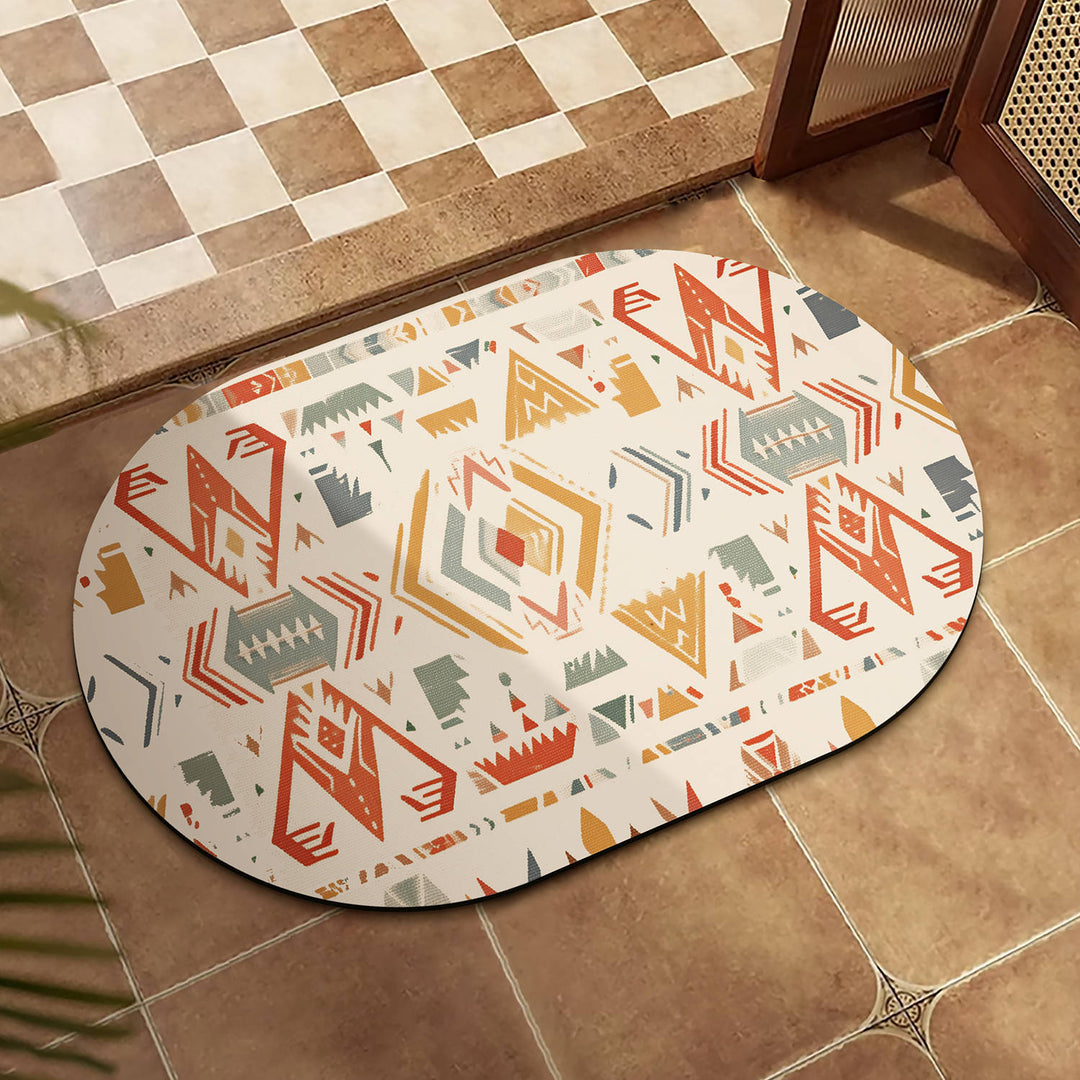 Abstract Patterned Bathroom Mat