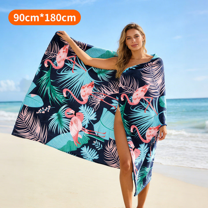 Beach towel with tropical flamingo pattern Kalsten