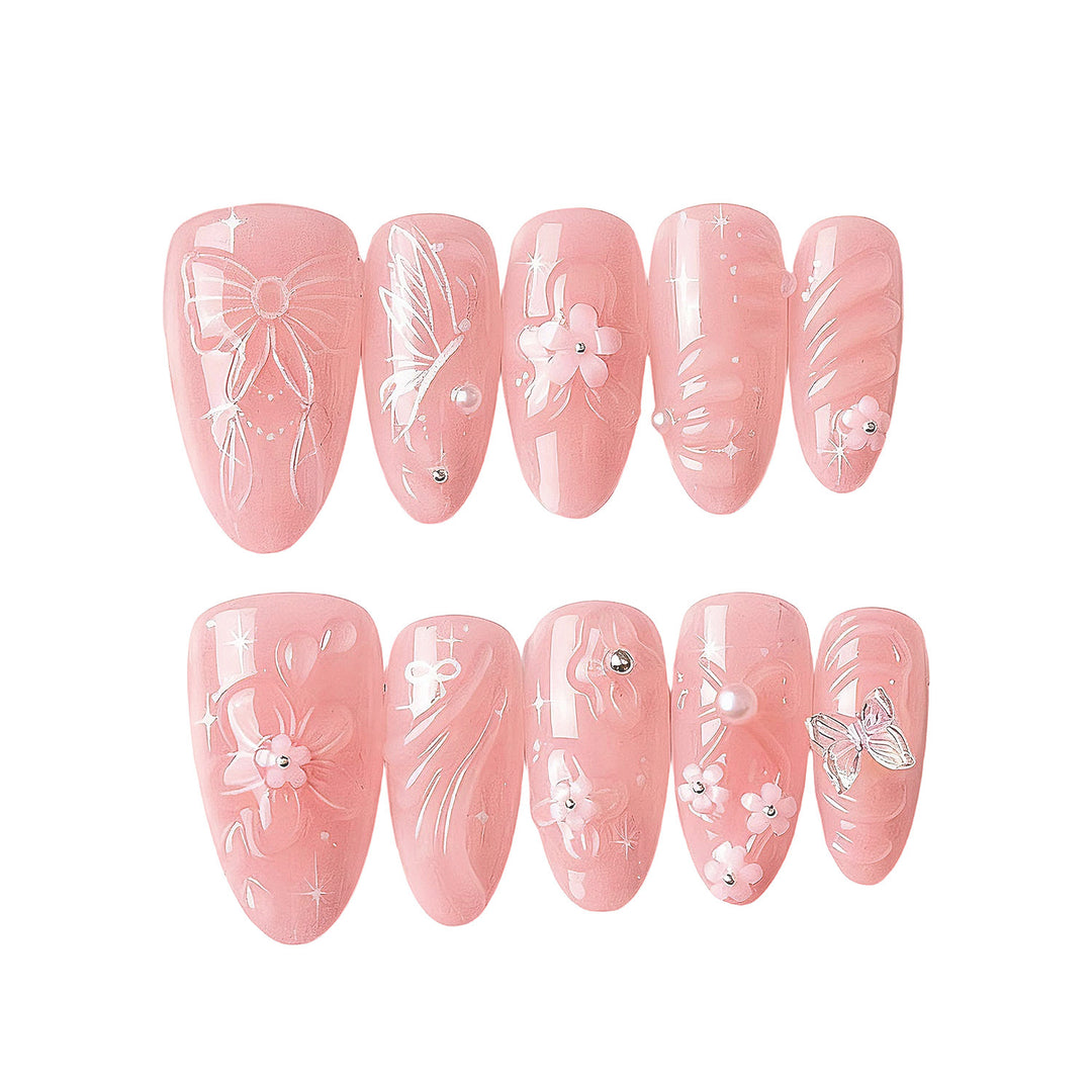 Decorative Floral Press-On Nail Art Set Kalsten