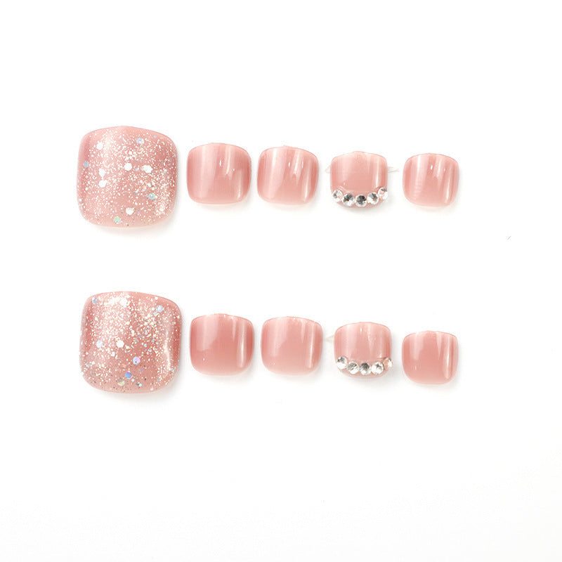 Glitter-Accented Press-On Toenail Set Kalsten