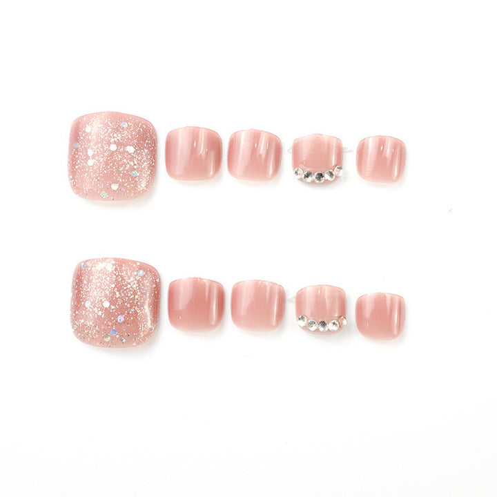 Glitter-Accented Press-On Toenail Set Kalsten