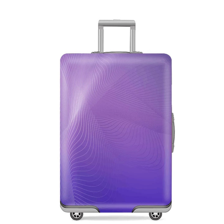Unisex nan elastic motif suitcase cover made of stretchable polyester with handle and wheel openings Kalsten