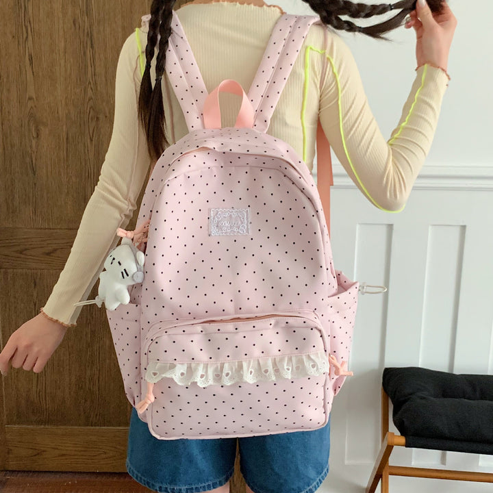 Playful Polka Dot Pattern School Backpack Kalsten
