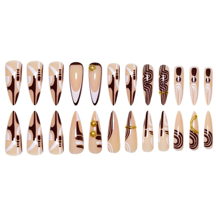 Decorative Stiletto Press-On Nail Art Extensions Kalsten