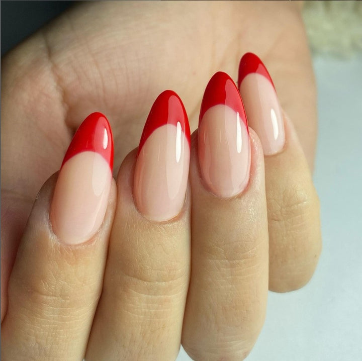 Elegant Stiletto French Tip Press-On Nails Kalsten
