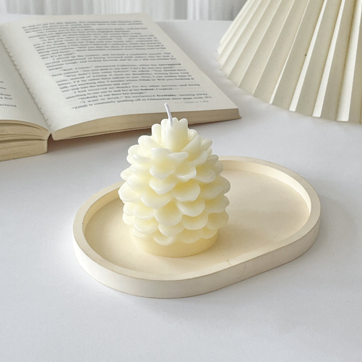 Handcrafted Botanical Pinecone Sculptural Candle with Cotton Wick
