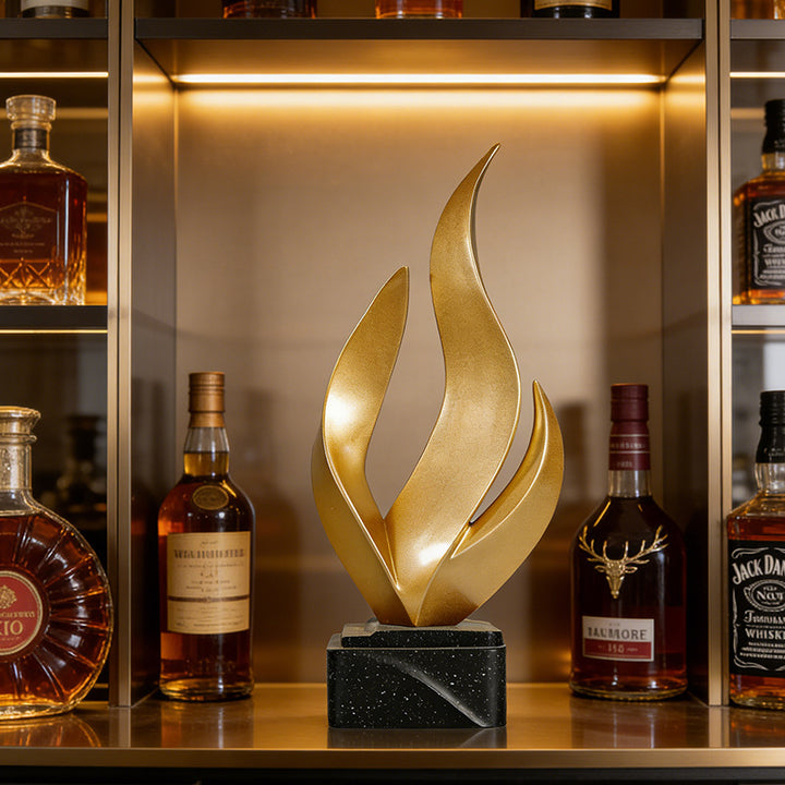 Modern Flame-Shaped Decorative Sculpture