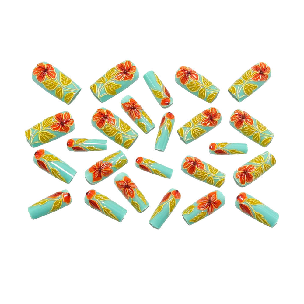 Artificial nails with elegant 3D flower design Kalsten