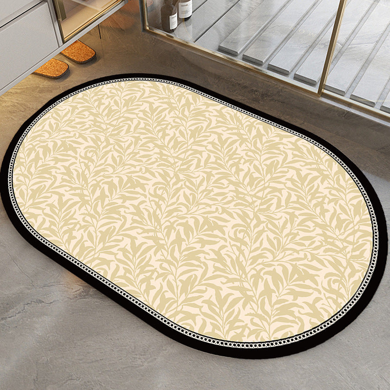 Elegant Leaf-Patterned Area Rug