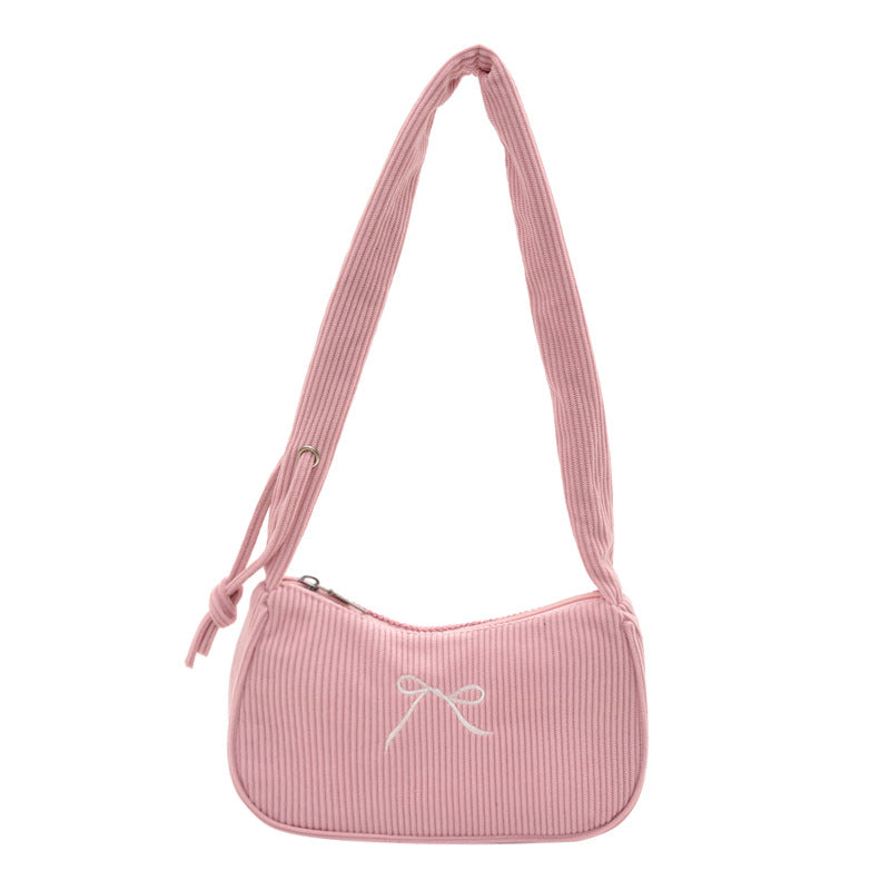 Stylish Corduroy Crossbody Bag
