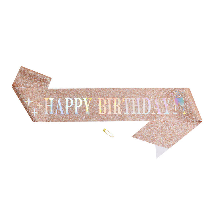 Ladies Glitter Headband with "Happy Birthday" Inscription Kalsten