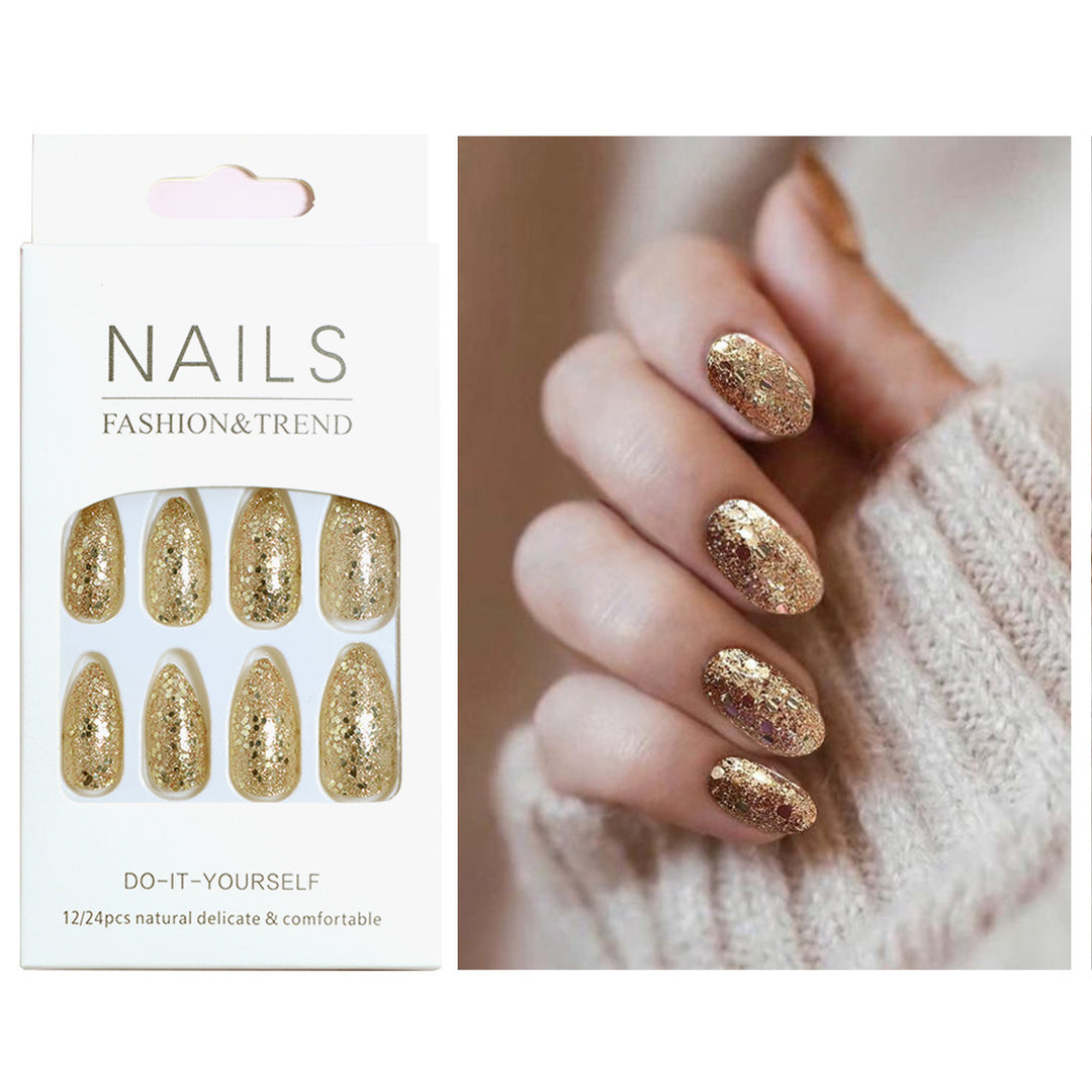 Glittering Long Stiletto Press-On Nails Kalsten