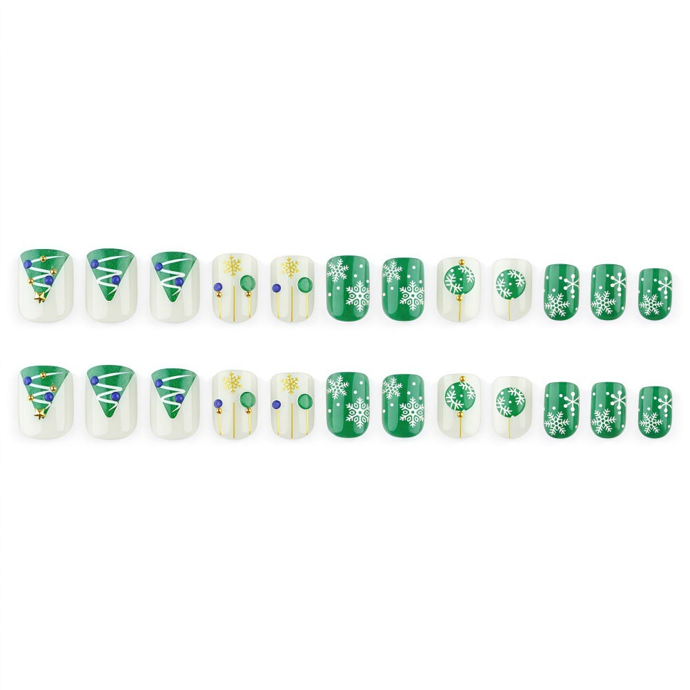 Artificial nail set with festive Christmas motifs Kalsten