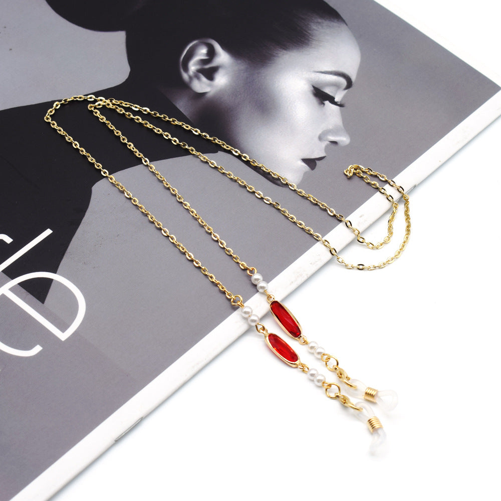Elegant Eyewear Chain with Decorative Accents Kalsten