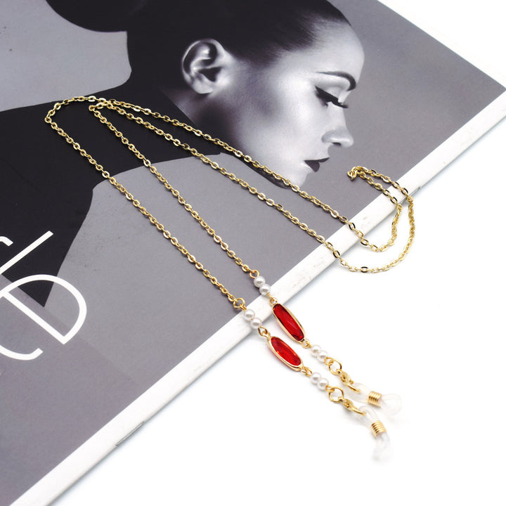 Elegant Eyewear Chain with Decorative Accents Kalsten