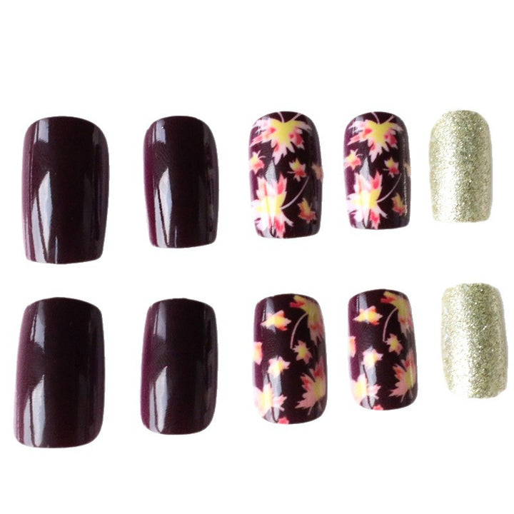 Decorative Fall-Themed Acrylic Nail Enhancements Kalsten