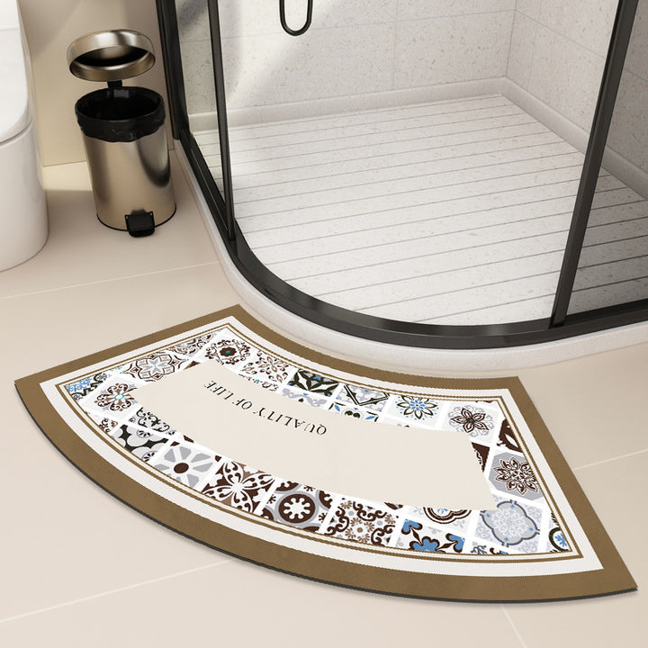 Curved Water-Absorbent Bathroom Mat