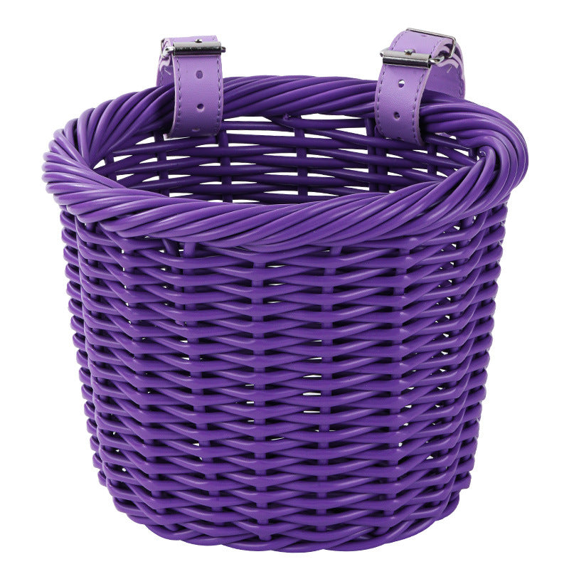 Woven Storage Basket with Adjustable Leather Straps Kalsten